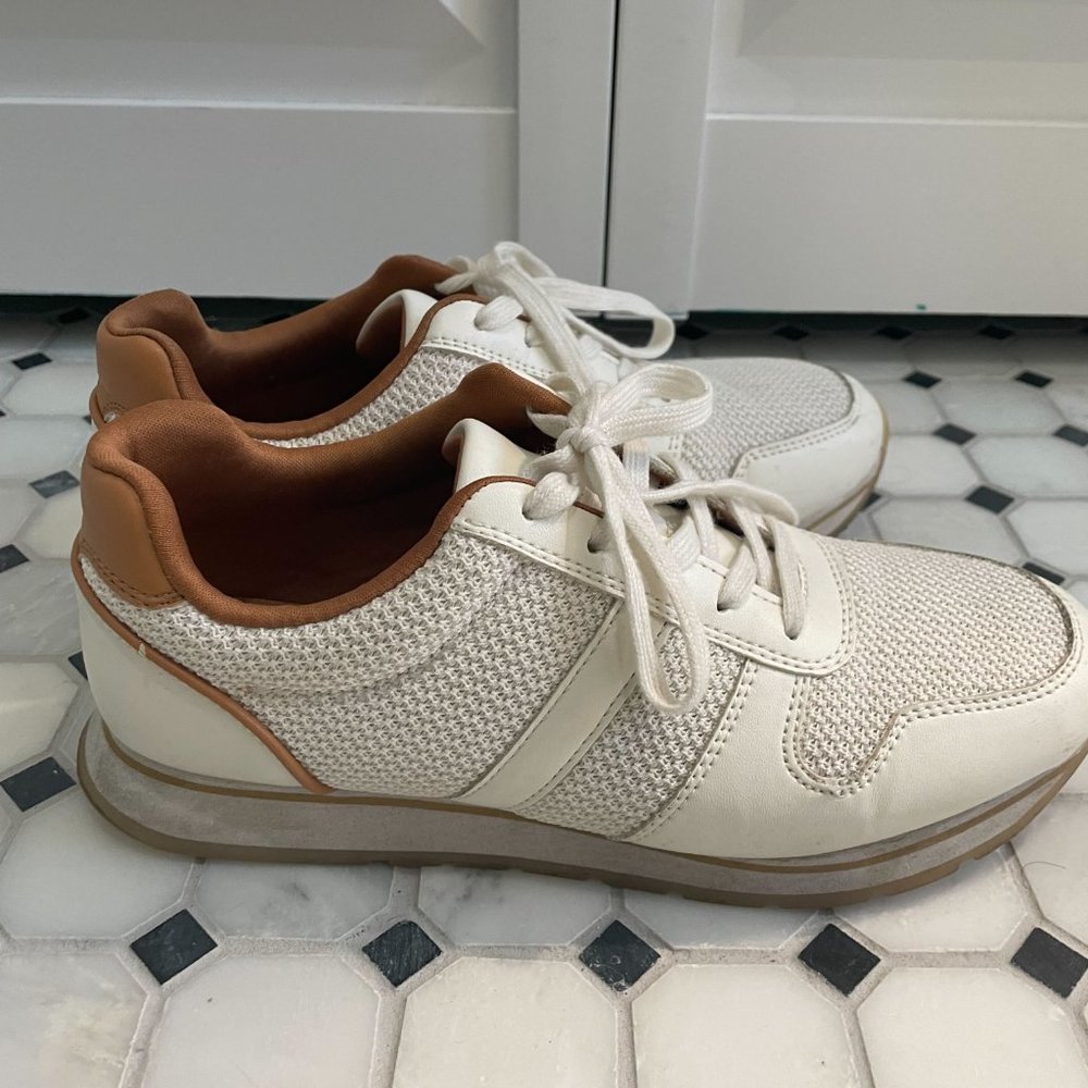 Banana Republic White Leather Trainers Womens Size 8